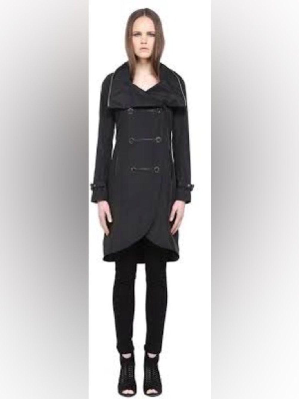 MACKAGE, the black trench leather trim coat!